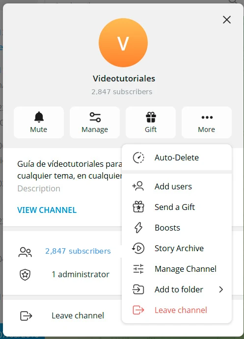 Información del canal